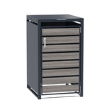 Copribidone Singolo 240 L Acciaio Zincato Antracite Effetto Legno Grigio