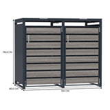 Copribidone Doppio 240 L Acciaio Zincato Antracite Effetto Legno - view 5