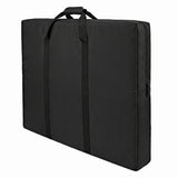 Borsa nera in tessuto resistente con maniglie, ideale per trasportare oggetti, con zip e design semplice e funzionale