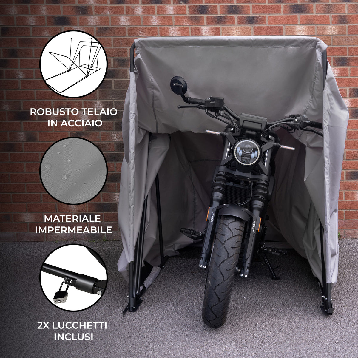 Tenda per Moto Large – Grigio