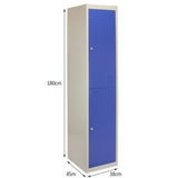 3 Armadietti da Montare con 2 Porte Blu Acciaio per Scuole Palestre e Spogliatoi