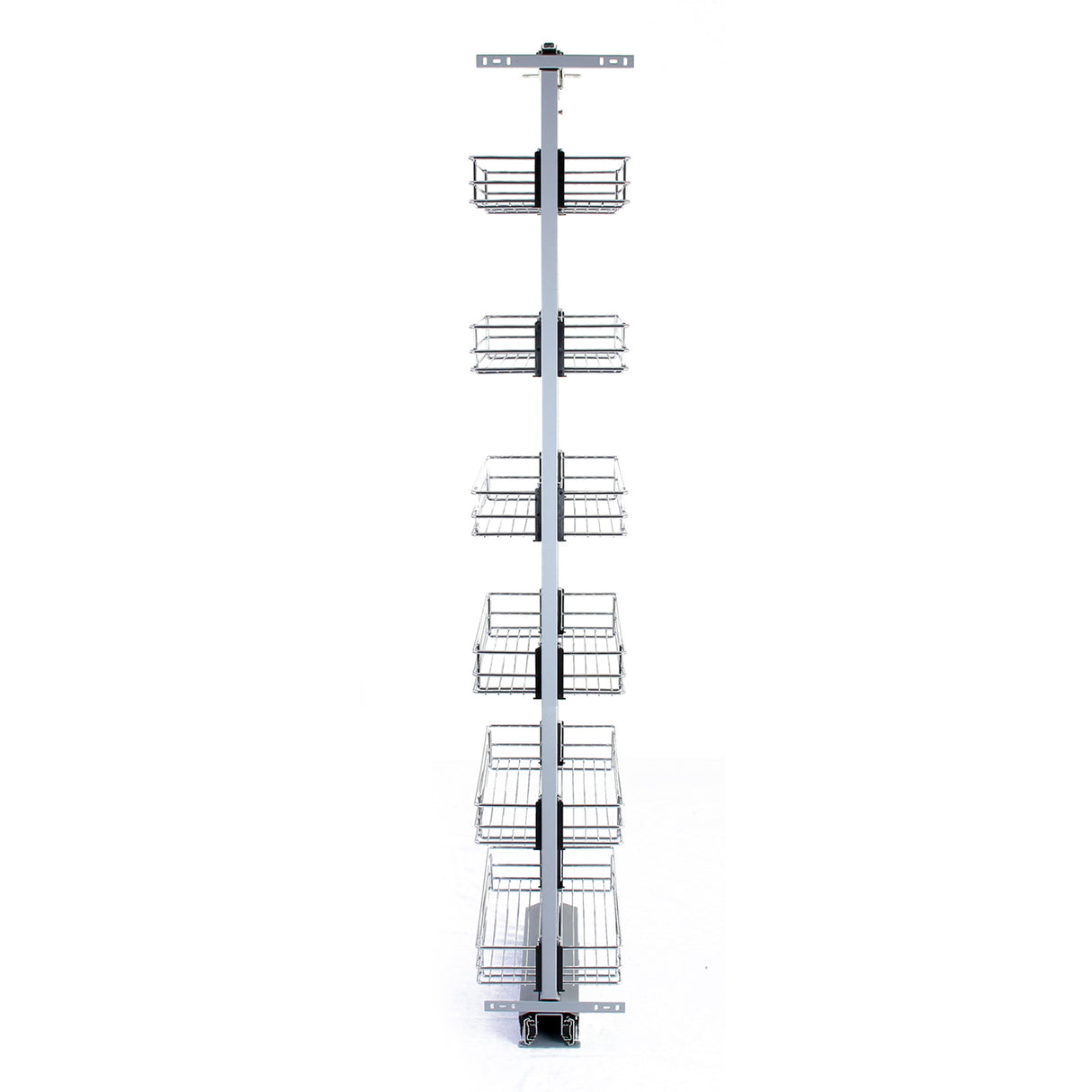 Colonna Estraibile da Cucina in Acciaio Inossidabile con 6 Cestelli 170-195cm