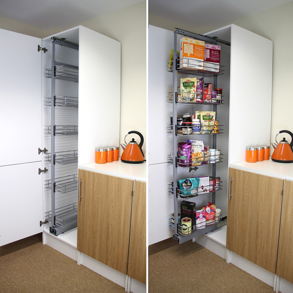 Dispensa da cucina estraibile KuKoo con chiusura ammortizzata – altezza 170-195 cm