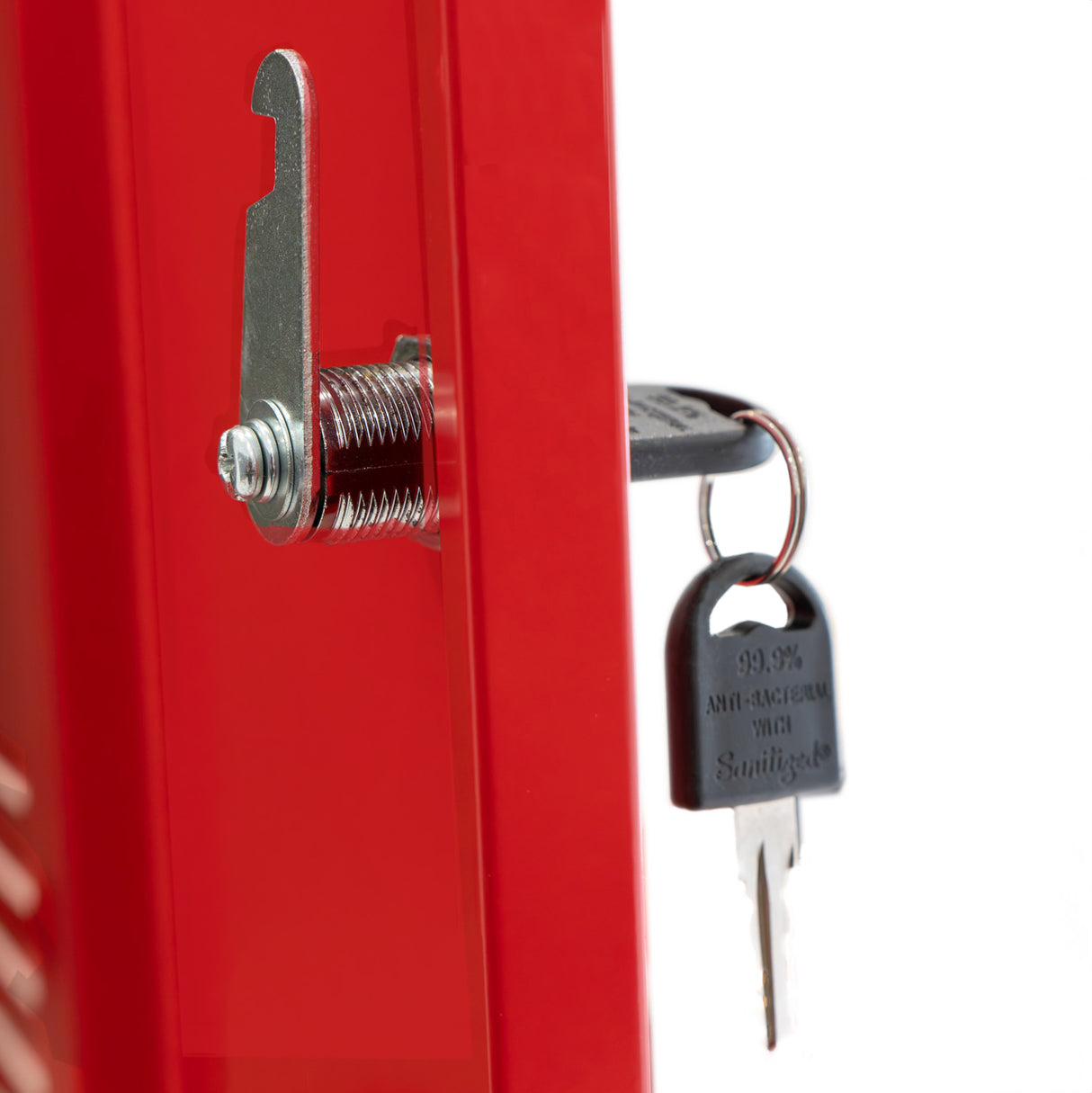 3 armadietti di stoccaggio in metallo - Quattro ante, rossi