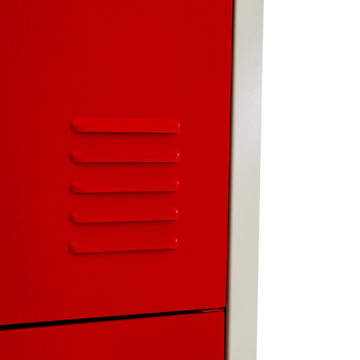 3 armadietti di stoccaggio in metallo - Quattro ante, rossi