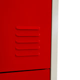 3 armadietti di stoccaggio in metallo - Quattro ante, rossi