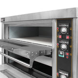 Forno professionale KuKoo per pizza, struttura in acciaio inox, doppia camera con termometri e controlli per una cottura precisa