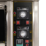 Pannello di controllo del forno professionale KuKoo, con manopole per temperatura, timer digitale e indicatori luminosi rossi e verdi