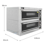 Forno a convezione KuKoo da 60 cm, struttura in acciaio inox, due vani di cottura, manopole di controllo e vetri neri lucidi