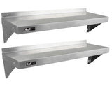 2 Mensole da Cucina a Muro in Acciaio Inox KuKoo 125cm x 30cm