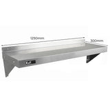 2 Mensole da Cucina a Muro in Acciaio Inox KuKoo 125cm x 30cm