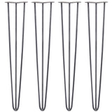 4 Gambe da Tavolo a Forcina 71cm - 3 Rebbi - 10mm - Acciaio Naturale