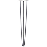 4 Gambe da Tavolo a Forcina 71cm - 3 Rebbi - 10mm - Acciaio Naturale