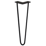 4 Gambe da Tavolo a Forcina 40.6cm - 2 Rebbi - 10mm - Nero