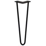 4 Gambe da Tavolo a Forcina 40.6cm - 2 Rebbi - 12mm - Nero