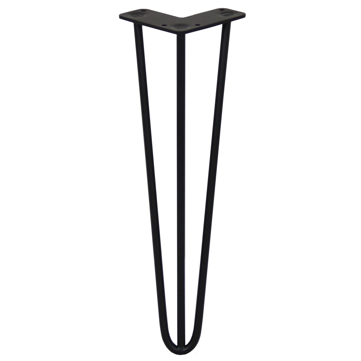 4 Gambe da Tavolo a Forcina 40.6cm - 3 Rebbi - 10mm - Nero