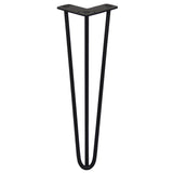 4 Gambe da Tavolo a Forcina 40.6cm - 3 Rebbi - 10mm - Nero