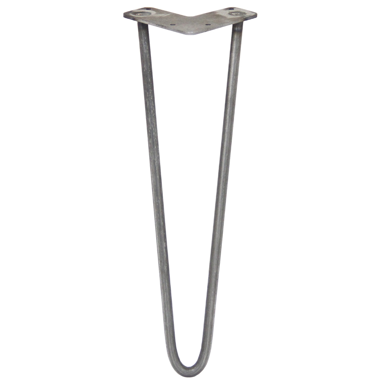 4 Gambe da Tavolo a Forcina 40.6cm - 2 Rebbi - 12mm - Acciaio Naturale