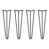 4 Gambe da Tavolo a Forcina 40.6cm - 3 Rebbi - 10mm - Acciaio Naturale