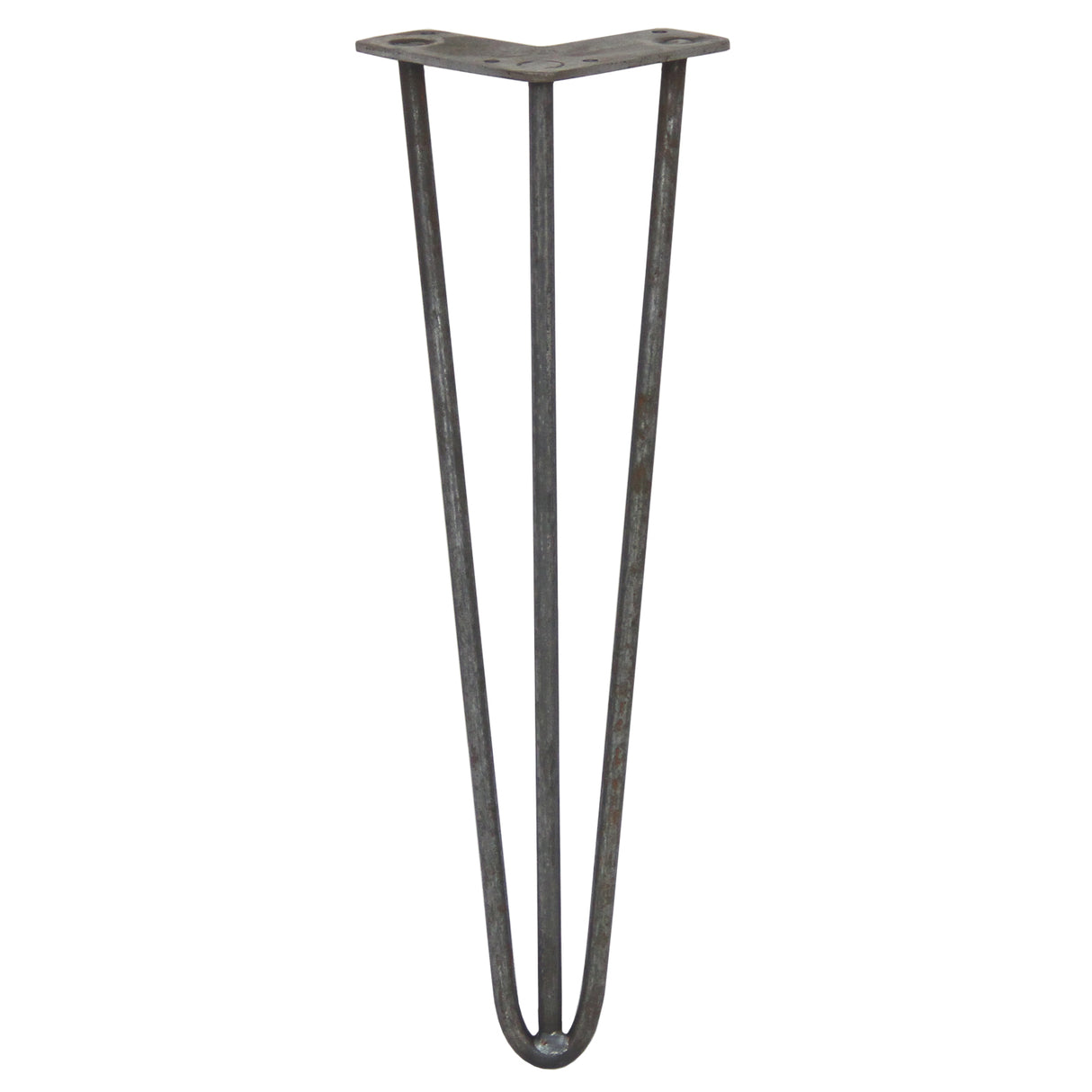 4 Gambe da Tavolo a Forcina 40.6cm - 3 Rebbi - 10mm - Acciaio Naturale