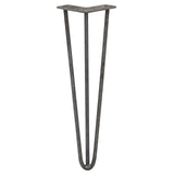 4 Gambe da Tavolo a Forcina 40.6cm - 3 Rebbi - 10mm - Acciaio Naturale