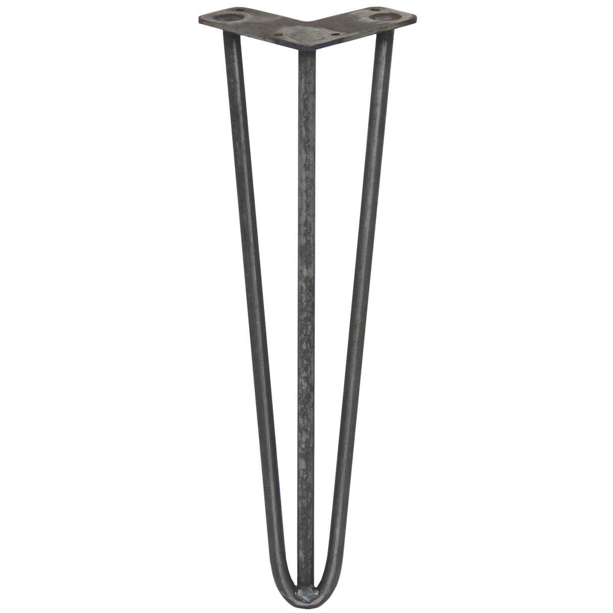 4 Gambe da Tavolo a Forcina 40.6cm - 3 Rebbi - 12mm - Acciaio Naturale