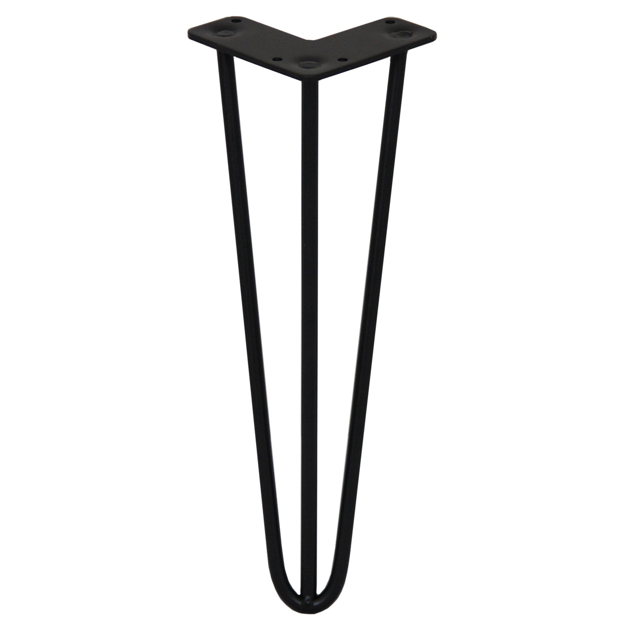 4 Gambe da Tavolo a Forcina 35.5cm - 3 Rebbi - 10mm - Nero