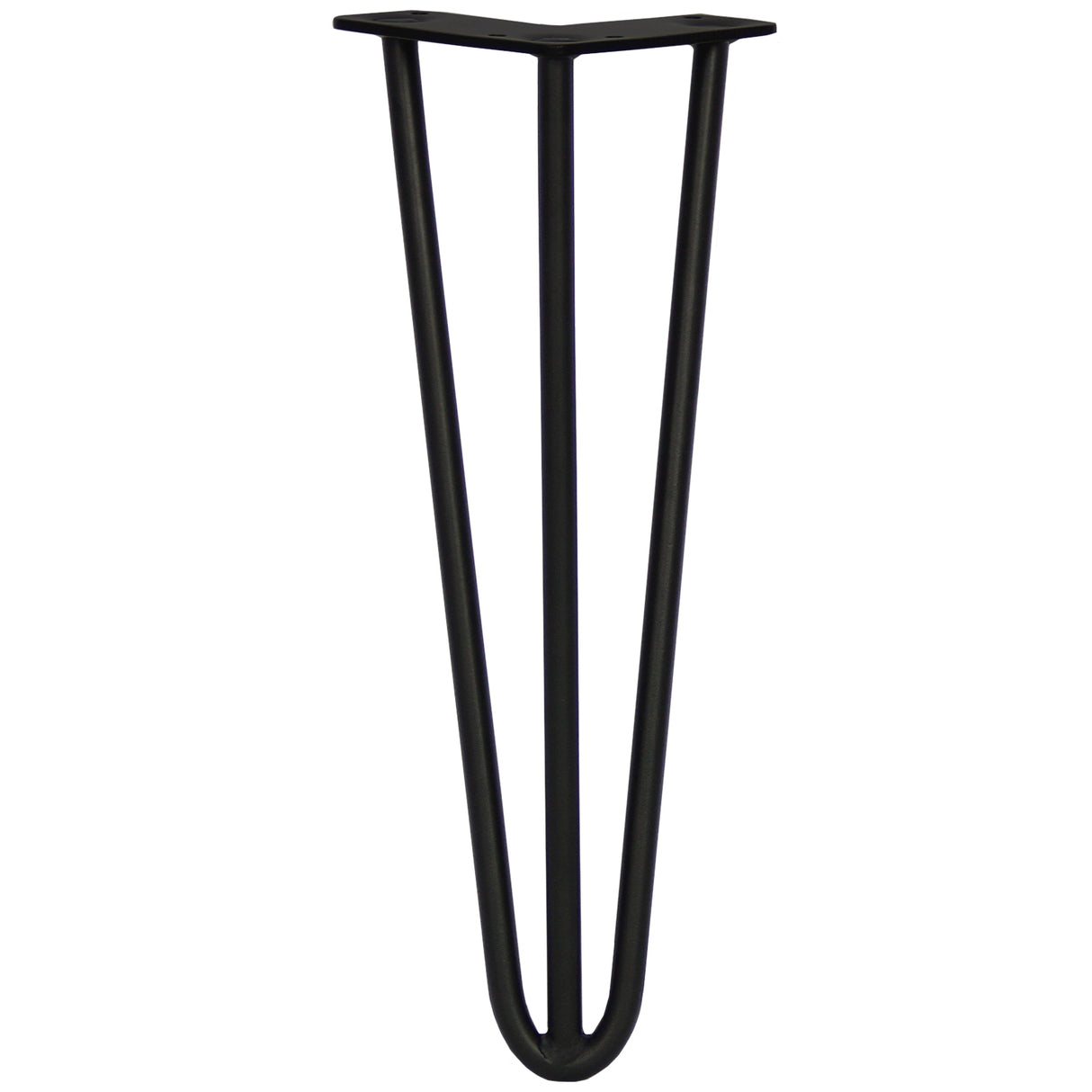 4 Gambe da Tavolo a Forcina 35.5cm - 3 Rebbi - 12mm - Nero