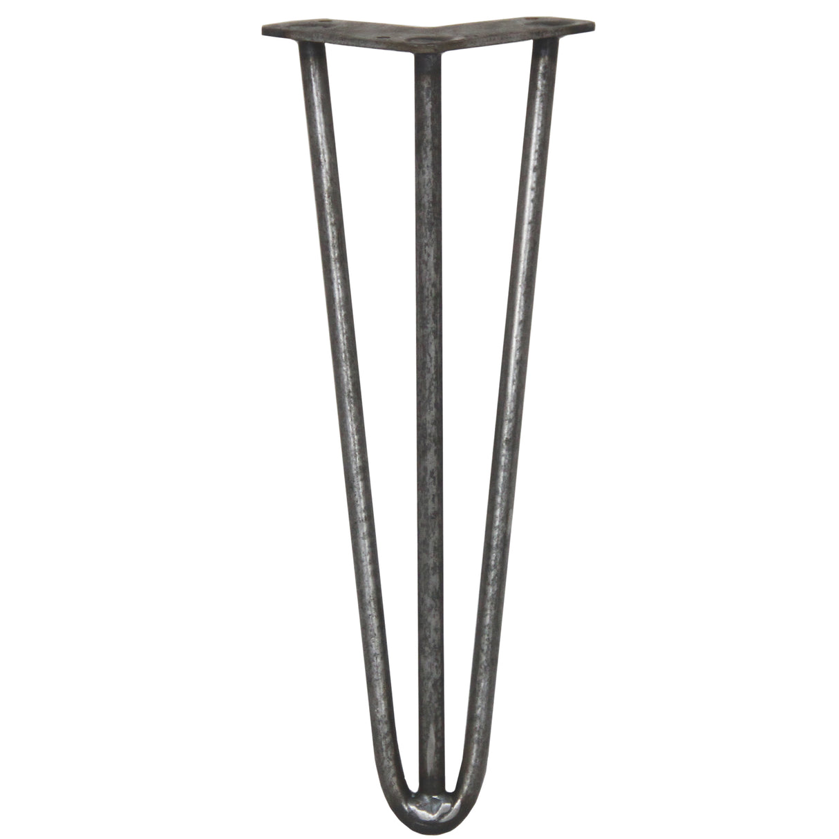 4 Gambe da Tavolo a Forcina 35.5cm - 3 Rebbi - 12mm - Acciaio Naturale