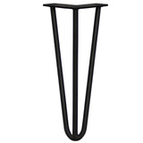 4 Gambe da Tavolo a Forcina 30.5cm - 3 Rebbi - 12mm - Nero