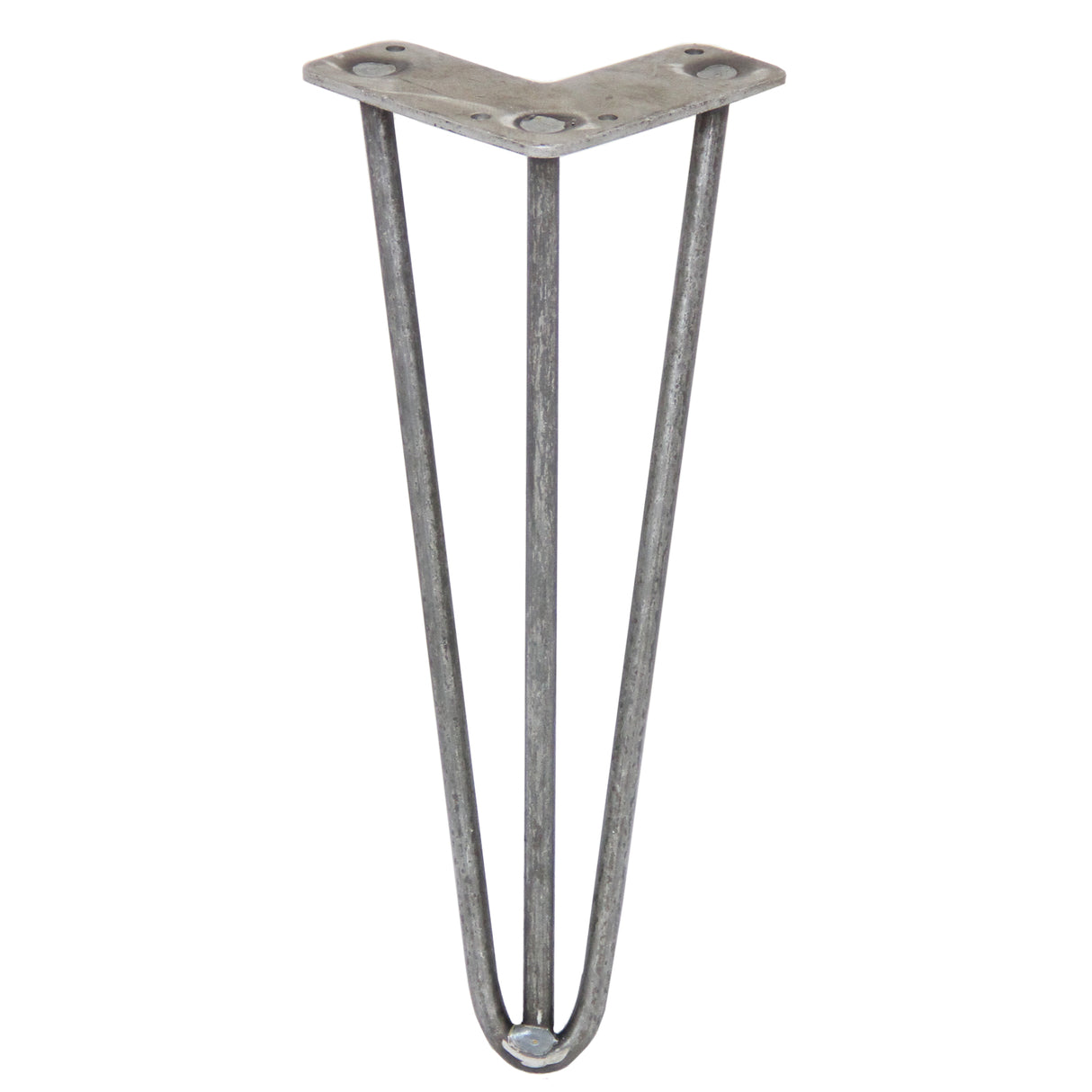 4 Gambe da Tavolo a Forcina 30.5cm - 3 Rebbi - 10mm - Acciaio Naturale