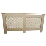 Copritermosifone in MDF personalizzabile, colore beige, con design a rete e bordi lisci, misura 1720mm, elegante e funzionale