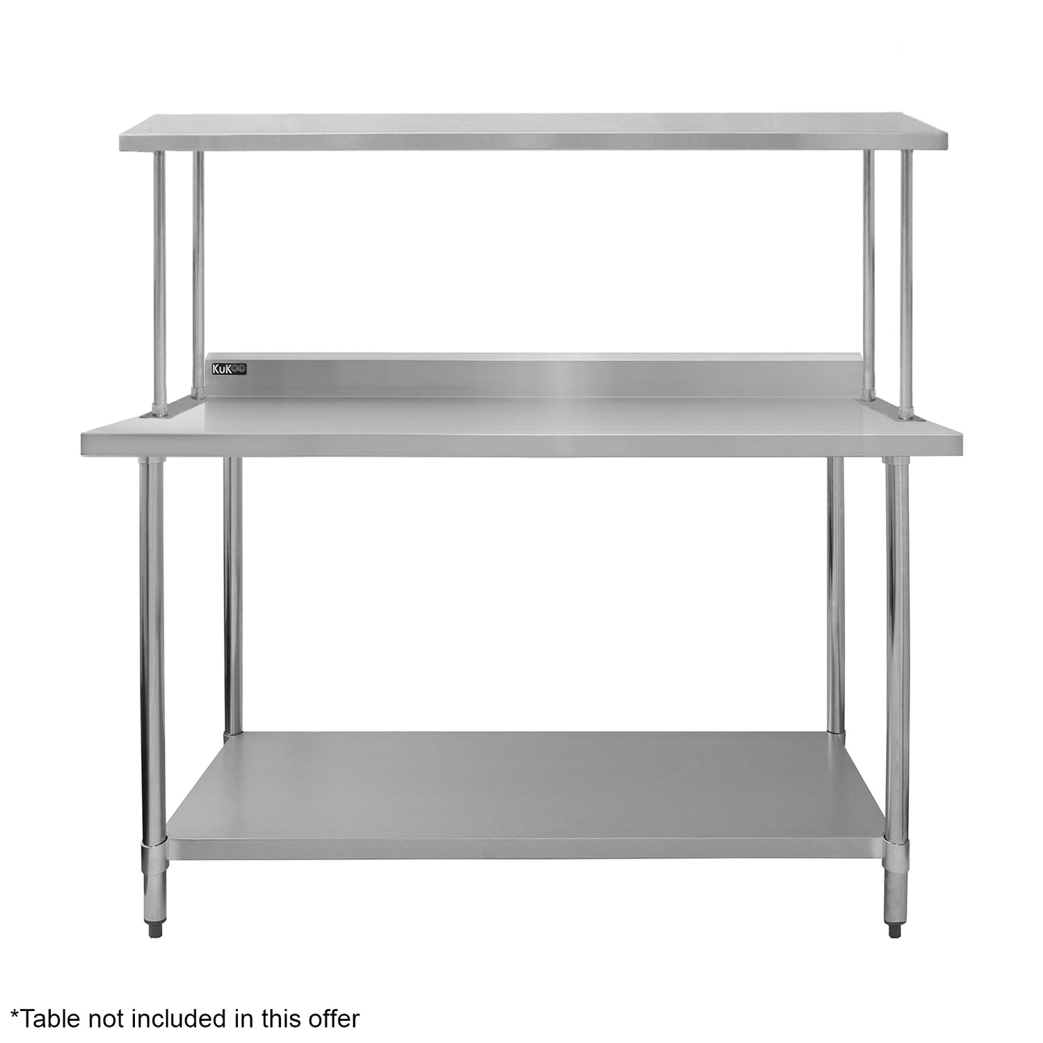 Ripiano per tavolo da cucina in acciaio inox, 150 cm, con superficie liscia e struttura robusta, ideale per ristoranti e cucine professionali
