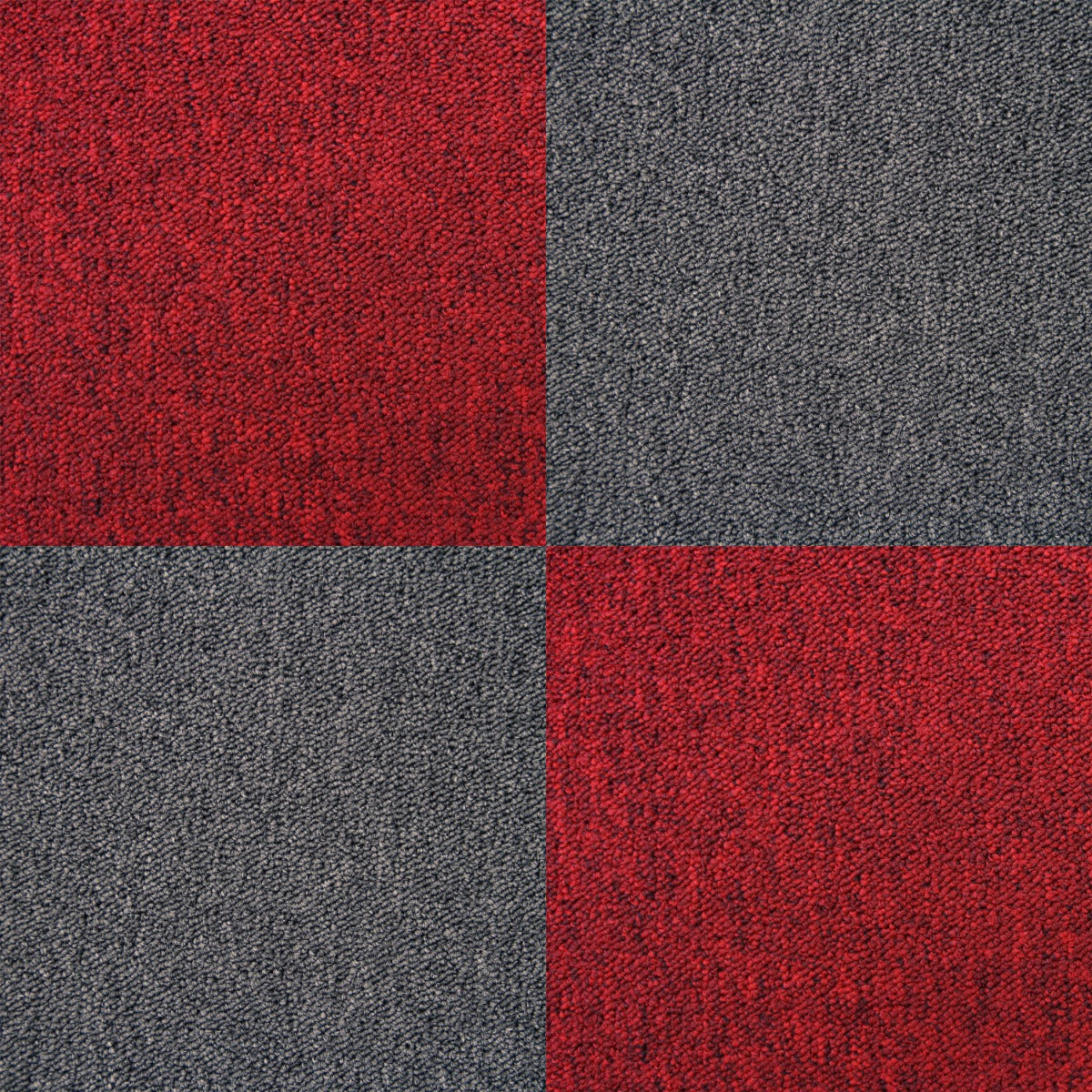 20 Quadrotte di Moquette 50x50cm 5mq in Rosso Scarlatto