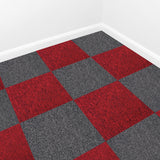 20 Quadrotte di Moquette 50x50cm 5mq in Rosso Scarlatto