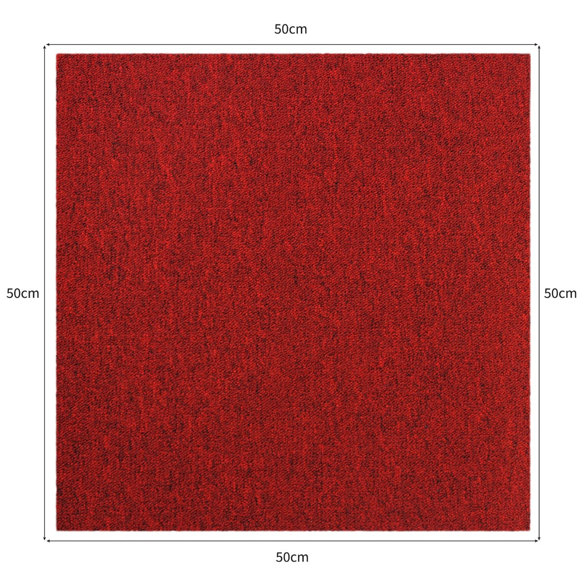 20 Quadrotte di Moquette 50x50cm 5mq in Rosso Scarlatto