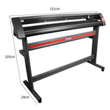 Taglierina per vinile PixMax 59" XL con struttura nera, display e pulsanti, ideale per tagli precisi e professionali
