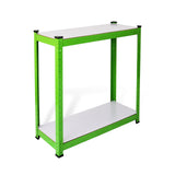 Serra 6x6 piedi con struttura verde brillante, superficie bianca resistente all'acqua e due supporti robusti per piante