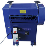 Spella cavi automatica T-Mech 55mm, struttura blu, manopole nere, pannello di controllo con pulsanti rossi e cavi di alimentazione visibili