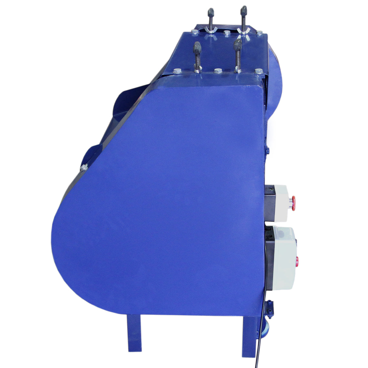 Spella cavi automatica T-Mech 55mm, struttura in metallo blu, design compatto con manopole e pulsanti di controllo visibili