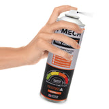 Spray adesivo per rivestimenti, confezione da 500 ml, con manico ergonomico e indicatore di forza adesiva, fondo nero e dettagli colorati