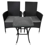 Set da bistrò Jardí in rattan nero