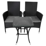 Set da bistrò Jardí in rattan nero