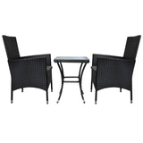 Set da bistrò Jardí in rattan nero