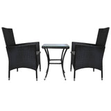 Set da bistrò Jardí in rattan nero