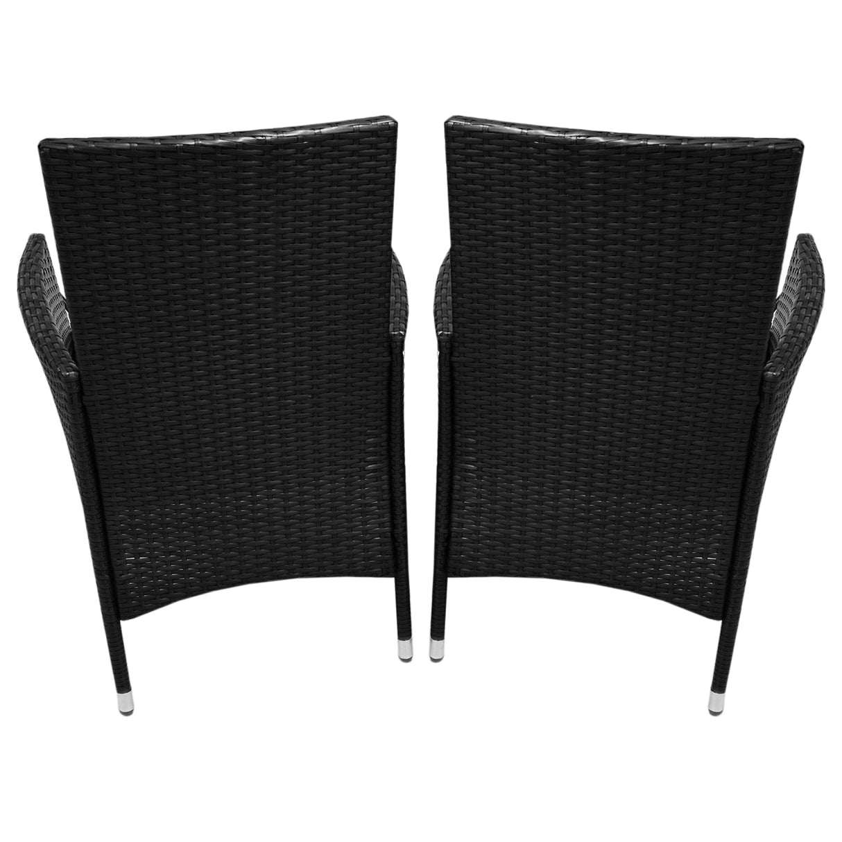 Set da bistrò Jardí in rattan nero