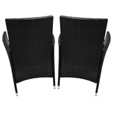 Set da bistrò Jardí in rattan nero