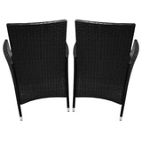 Set da bistrò Jardí in rattan nero