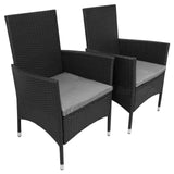 Set da bistrò Jardí in rattan nero