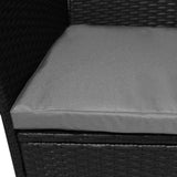 Set da bistrò Jardí in rattan nero